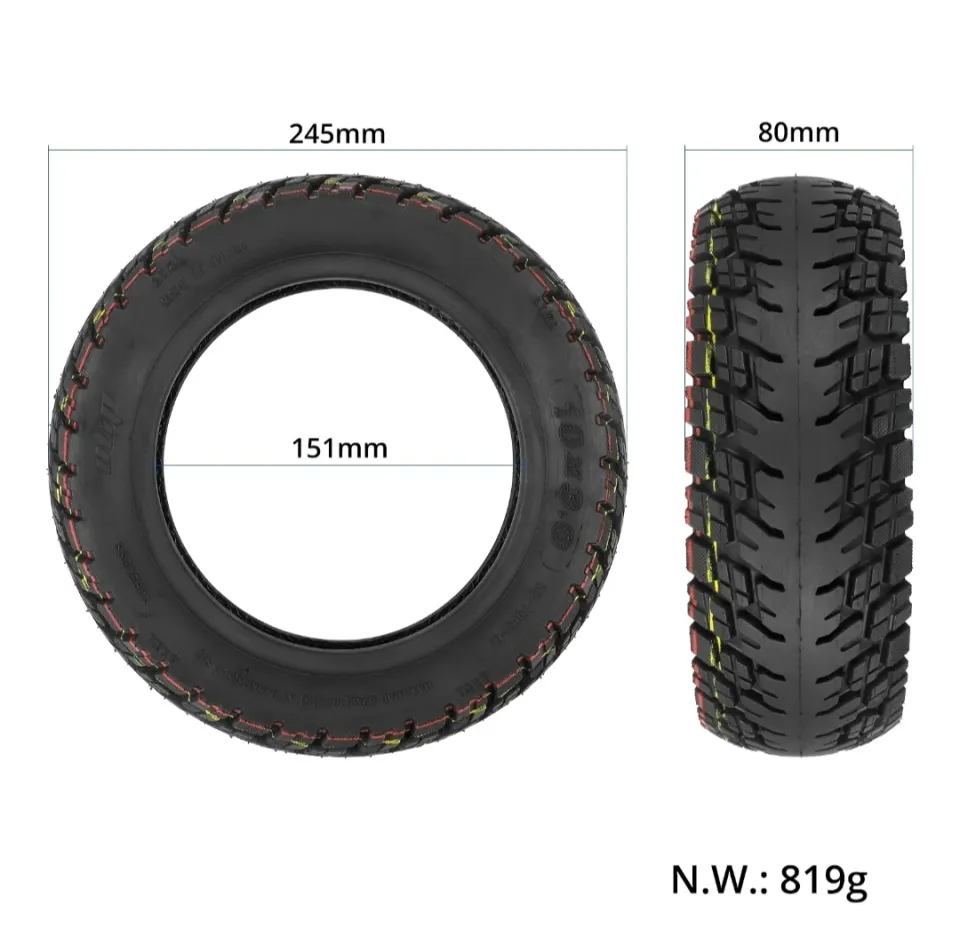 Всесезонна гума за Kukirin, Kaabo, Vsett, Teverun 10x3-6 2